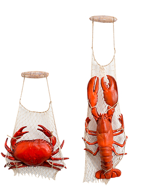 地中海风格海鲜模型仿真龙虾螃蟹假大小闸蟹店面装饰餐厅挂件摆件
