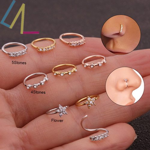Nose Hoop Nostril Nose Rings For Women Piercing Body Jewelry