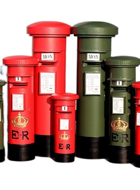 酒吧创意复古工业风软装饰铁艺邮筒信件箱铁桶邮箱摄影道具大摆件