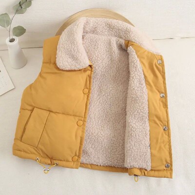 Kids Vest Jackets For Girls Outerwear Winter Thick Plus Velv