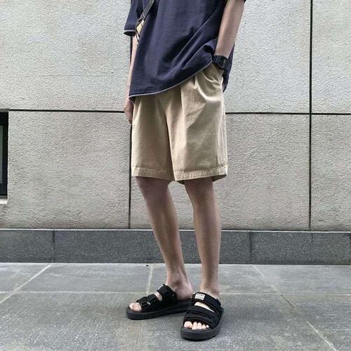 Summer Pants Mens tendy Solid Color Workwear Loose Casual S