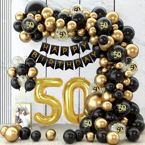 Happy 50th Birthday Backdrop Background Banner For Man Napki