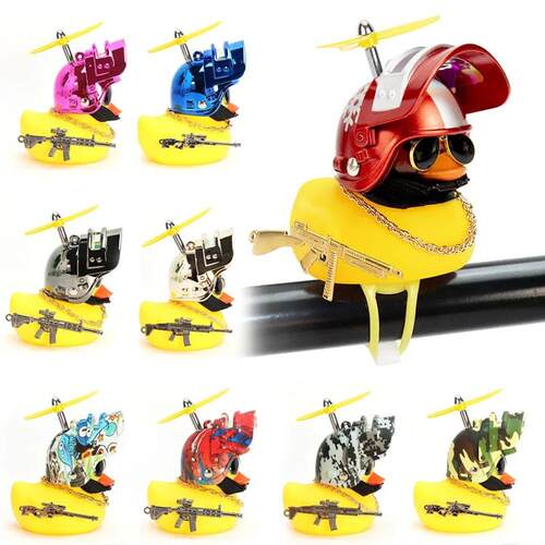 Bicycle Small Yellow Duck Rubber Car Motorcycle Bike Ornamen