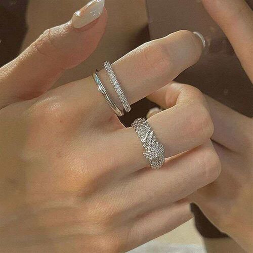 Set ring womens exquisite temperament open ring niche desig