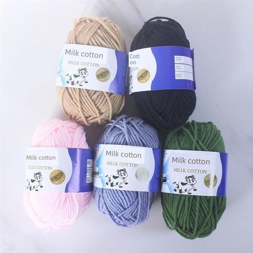 5Ply Soft Milk Cotton Knitting Yarn Needlework Dyed Lanas