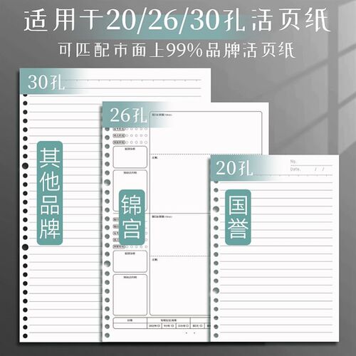 活页文件夹 punched folder A4 paper 3 hole binder ring file