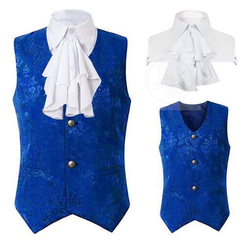 。Mens medieval clothing retro mens short vest Wig Hallowe