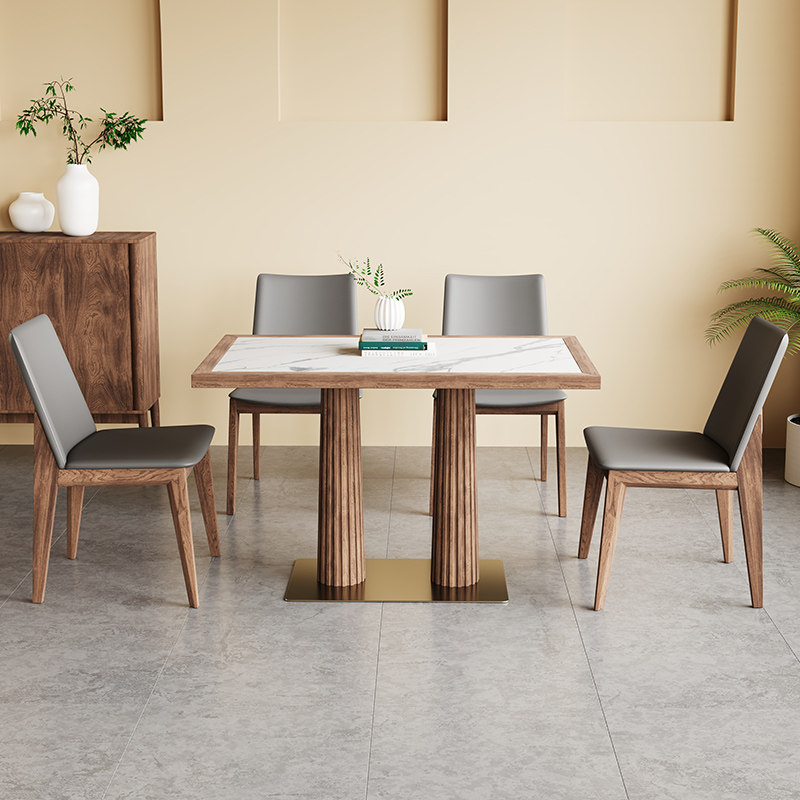 咖啡厅复古实木西餐厅日料店餐饮面馆饭店商用长方型岩板桌椅组合,住宅家具,岩板餐桌,淘宝优惠券,粉丝福利购,淘宝优惠卷