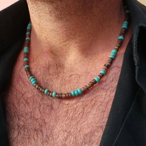 ewelry, Surfer necklace Gifts for men, Wooden Beach Necklace