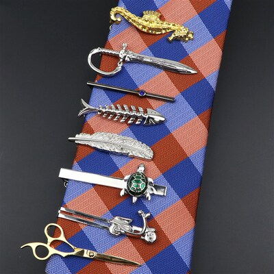 Mens Metal Tie Clip Animal Tool Shape Bright Chrome Stainle