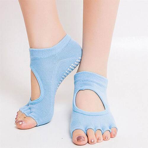 Toeless Non Skid Sticky Grip Yoga Socks for Women Anti Slip