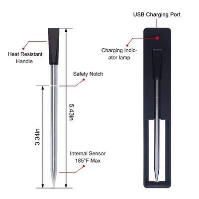 Digital Probe Meat Thermometer Kitchen Wireless Cooking Bbq
