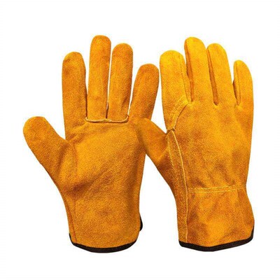 Welding gloves heat insulation leather gloves durable leathe