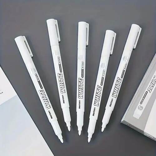 White Marker Pen Set Waterproof Permanent Paint Pens DIY Gra