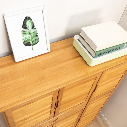 Shoe cabinet multi-layer wood dust-proof storage shelf rack