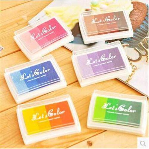 6pcs/lot ink Pad Inkpad Stamp rainbow Color Home made Gr