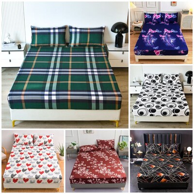 soft single bed sheets fitted sheet pillow cases cover 床笠