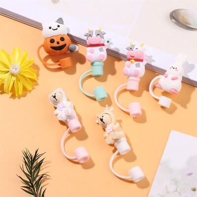 1PC Creative Reusable Silicone Straw Plug Splash Proof Drink