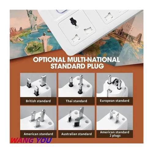 EU US UK Plug Universal Outlet Power Strip Multitap AC Separ