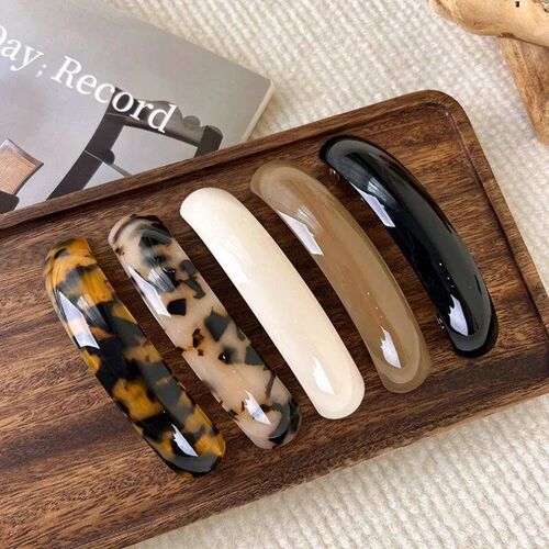 Retro Leopard Hairpins Spring Clip Colorful Acetate Hair Cli