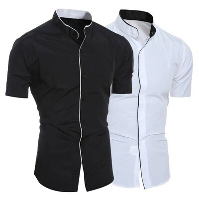 Great Summer Top Close-fitting Summer Shirt Solid Color Wear