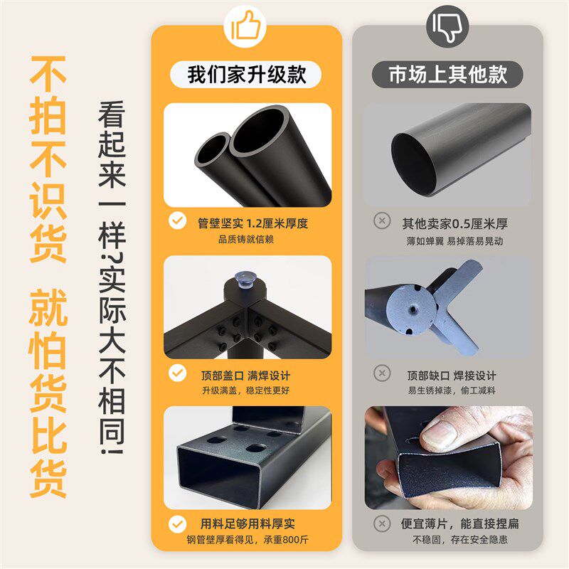 加厚铁艺餐桌腿架岩板支架长方形桌脚定制餐台玻璃大理石承重桌架,住宅家具,桌腿/桌架,淘宝优惠券,粉丝福利购,淘宝优惠卷