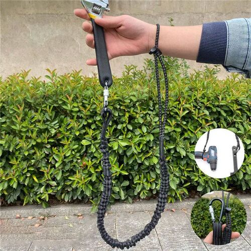 Safety Bungee Tether Tool Lanyard With Carabiner Hook Climbi