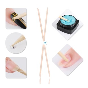 100PCS Wooden Cuticle Pusher Remover Nail Art Rhinestones