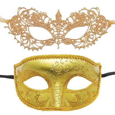 Masquerade Masks for Couple Venetian Woman Lace Men PP Cospl