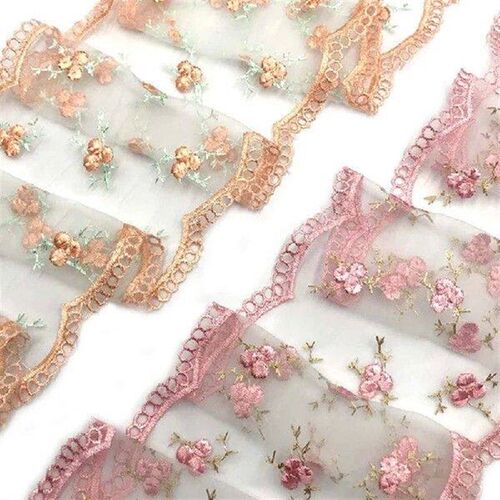 30yards Colorful Embroidery Lace 15cm Wide Flowers
