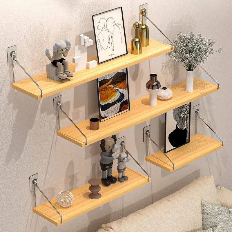 Home Wooden Hanging Wall Storage Shelf Mounted Floating Livi