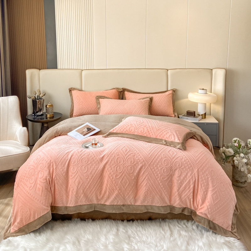 四件加绒加厚防静电防蟎速热被牀单欧式风亲肤柔软保暖,床上用品,学生床品套件,淘宝优惠券,粉丝福利购,淘宝优惠卷