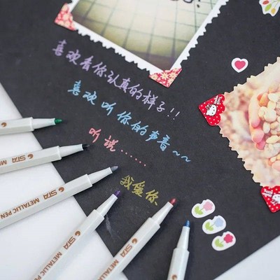 1pcs Available Metallic Color Pen Carbon-fiber Head Highligh