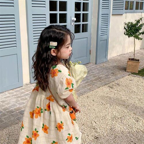 New Girls Summer Princess Dress Breathable Short-Sleeved Dre