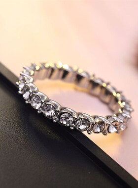 IPARAM Fashion Silver Color Rhinestone Zircon Ring Women Ele
