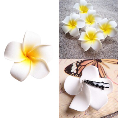 6Pcs Plumeria Flower Hair Clips for Women Girls Hairpins Egg