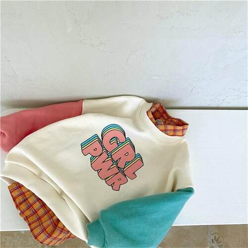 Family Matching Outfit  Autumn Spring  Color Contrast Letter
