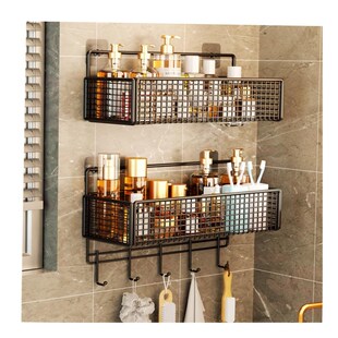 bathroom storage wall finishing rack toiletries shelf