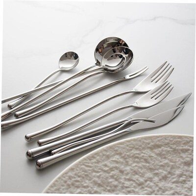 Bright silver 304 Western tableware fruit fork tea spoon