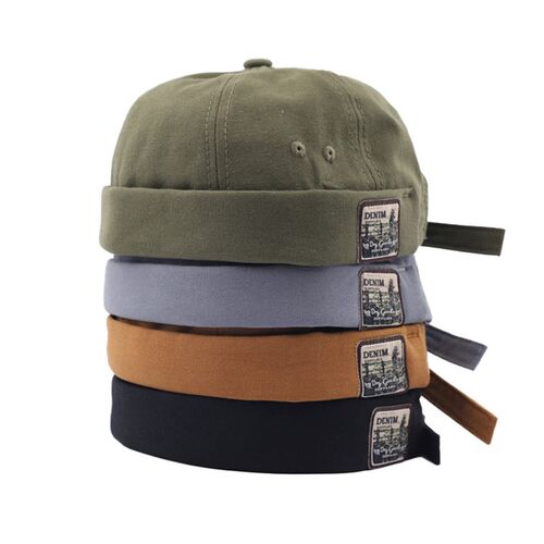 Men Women Retro Dome Melon Brimless Beanie Cap Unisex Skullc