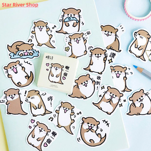Otter Animal Masking Stickers Diary Mohamm Scrapbooking Cute