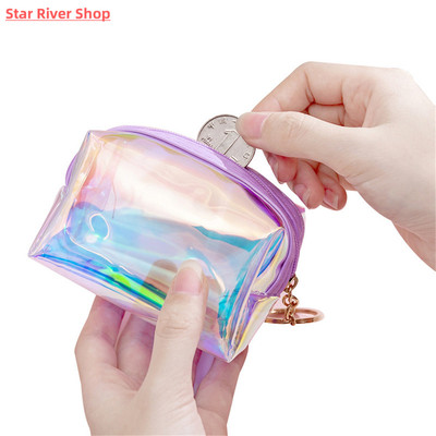 Women Coin Purse Laser Cute Zipper PVC Children Girl Coin Wa
