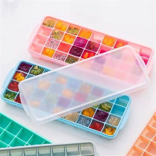 Silicone Ice Cube Maker Trays with Lids for Freezer Ice