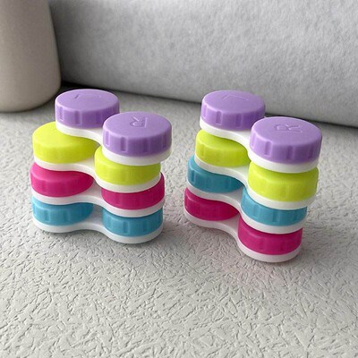 5/10 pcs lot Colored Contact Lenses Case L+R Contact Lens Ca