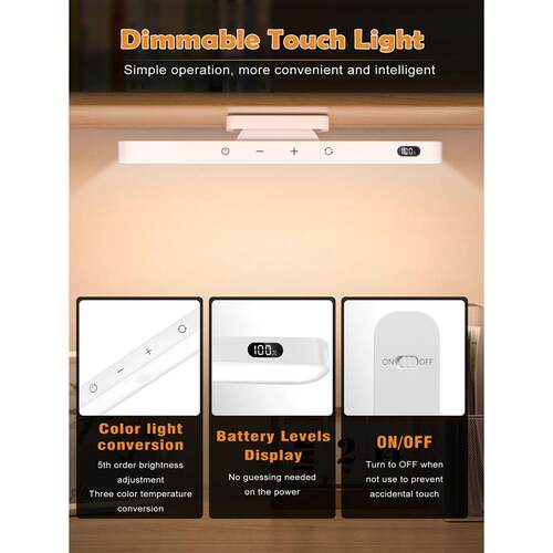 5W Remote Touch Table Lamp Magnetic Desk Lamp 2500mAh Rechar