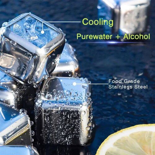 Reusable Whiskey Stones Stainless Steel Ice Cubes Quick-Free