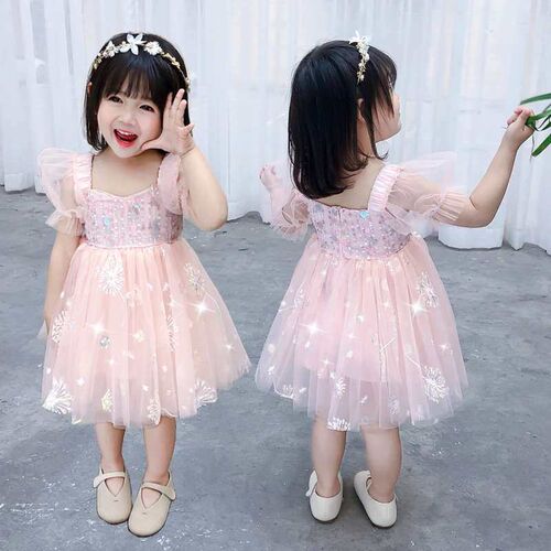 Girls Dress Rust Princess Dress Summer Super Soft Mesh Dress