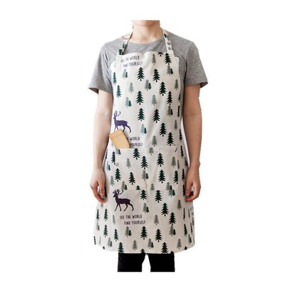 Christmas tree fawn Nordic style plus cotton linen apron