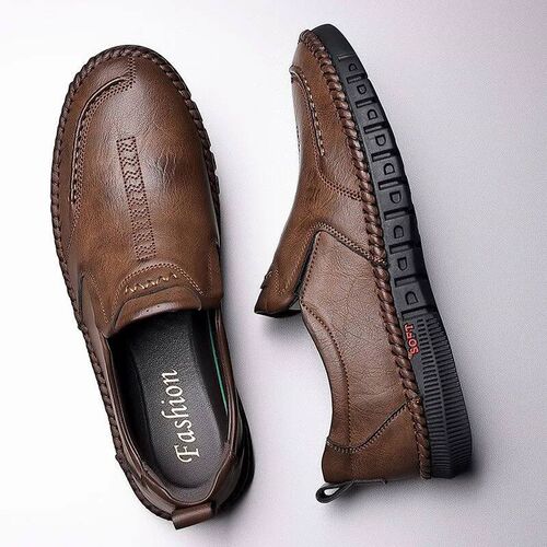 Mens Business Leather Shoes Moccasin Shoes Breathable Mens