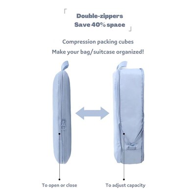 Travel Compression Packing Cube Bag Portable Luggage Clothin